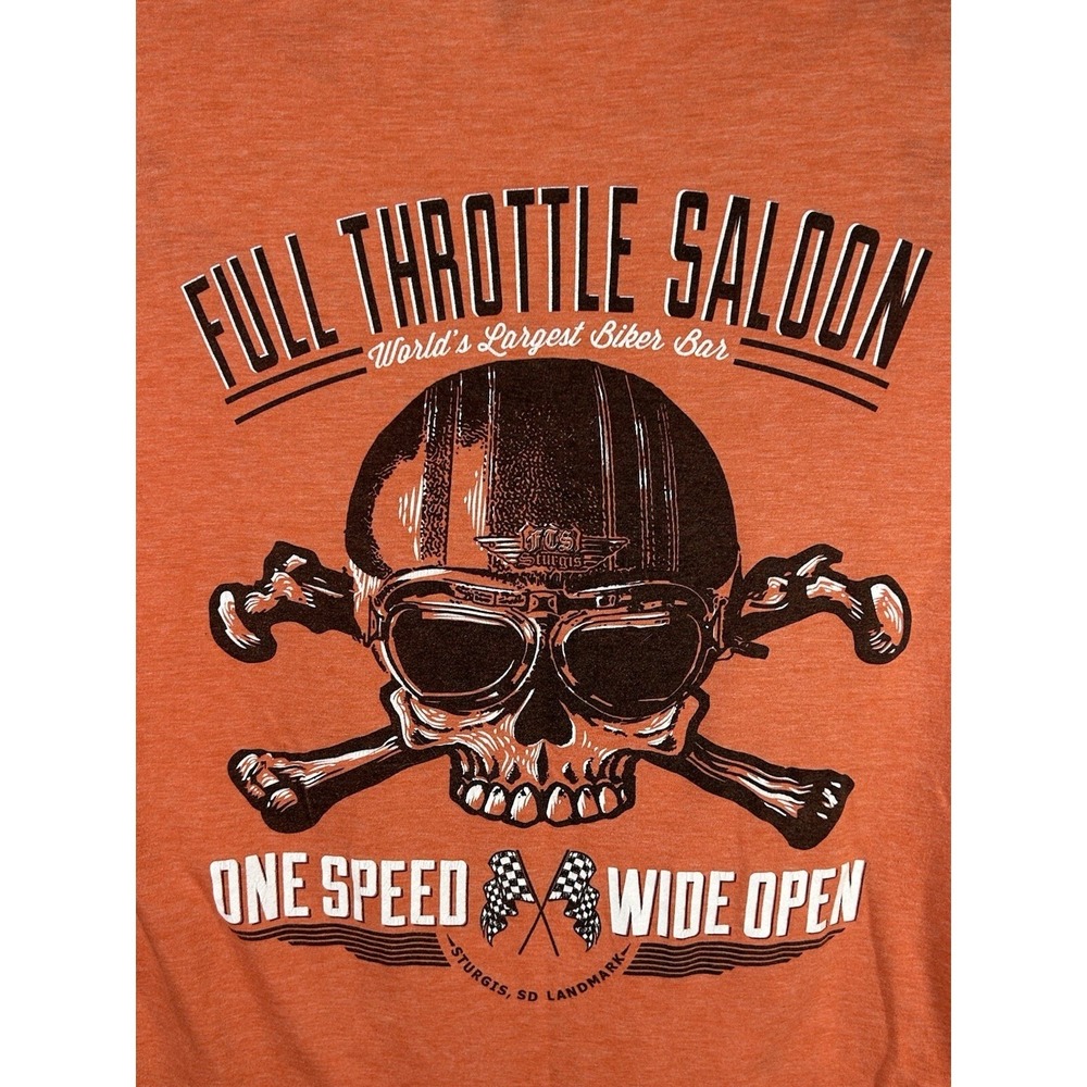 Full Throttle Saloon Skull Sturgis South Dakota T-Shirt Size L Short Sleeve Soft